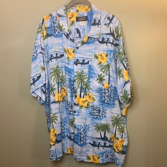 pineapple connection Other - Pineapple Connection Men's Blue and Yellow Hawaiian Shirt 2XB